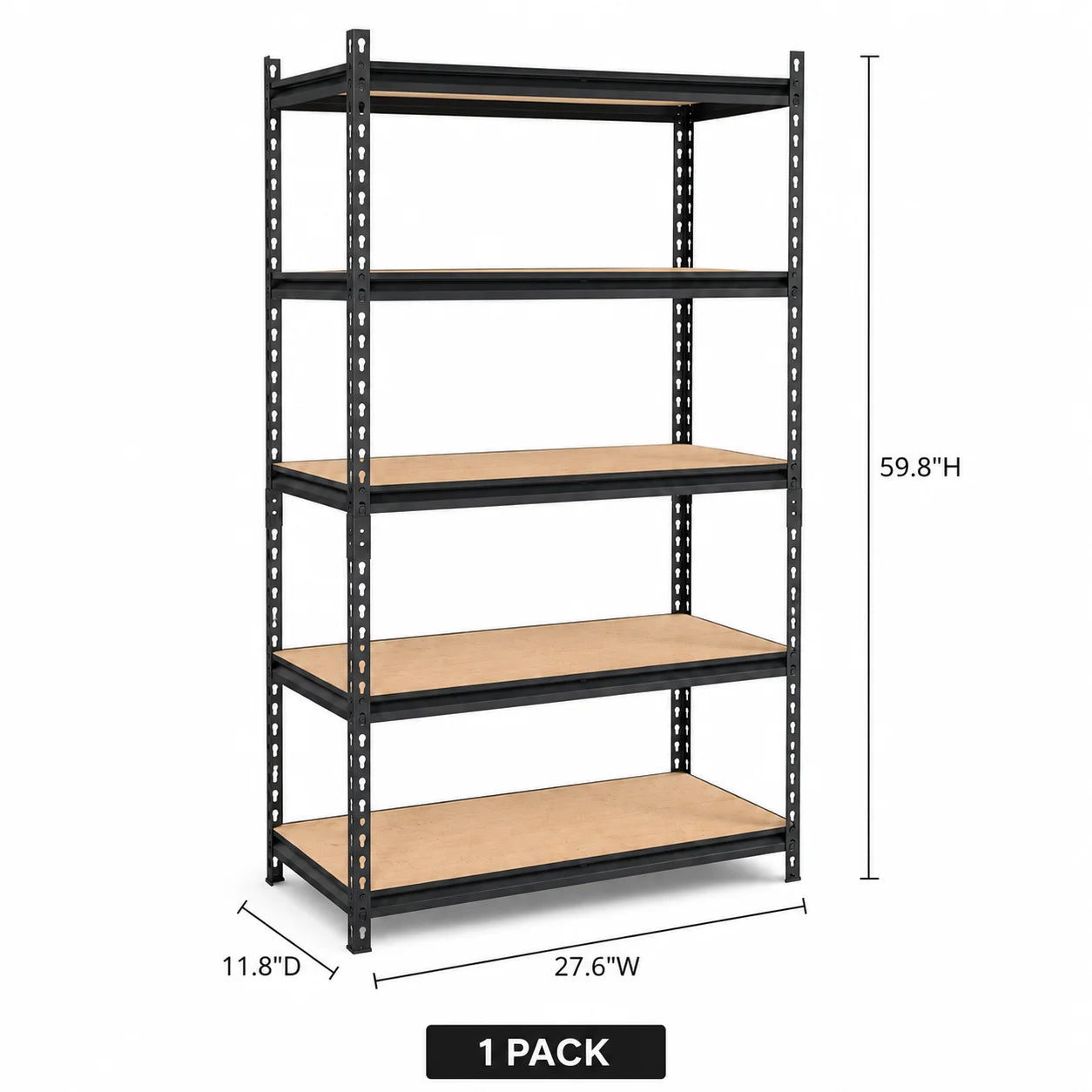 Adjustable 5 Tier Metal Garage Shelving Unit