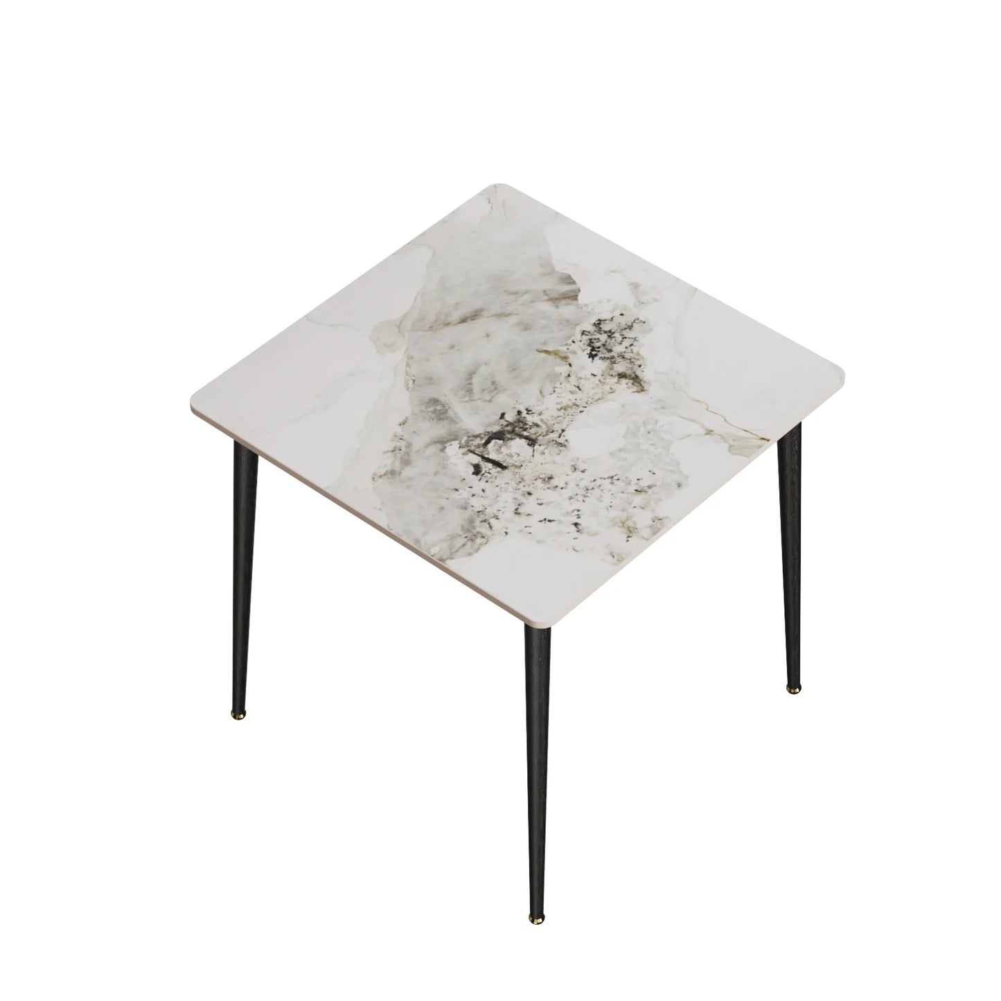 Square Marble Dining Table With Metal Legs For Dining