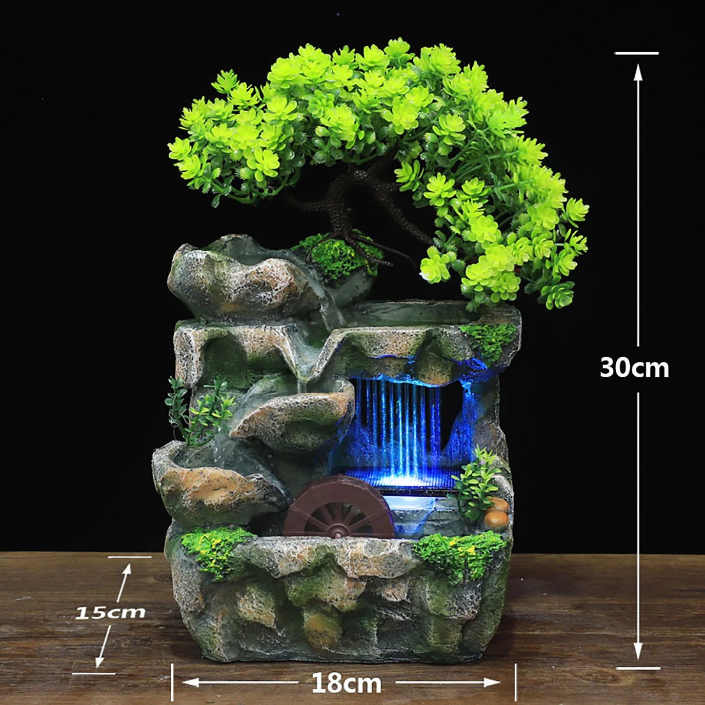 Indoor Room Fountain With Color Changing LED Waterfall Decor