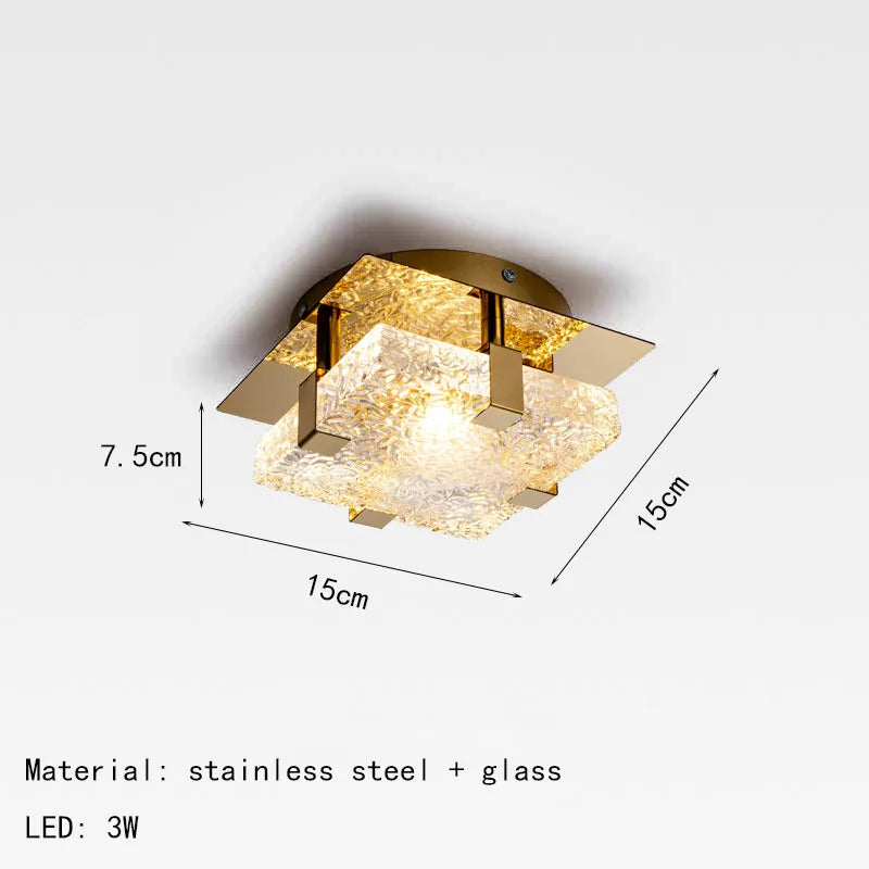 IWP Modern Crystal Ceiling Lamp Gold Finish