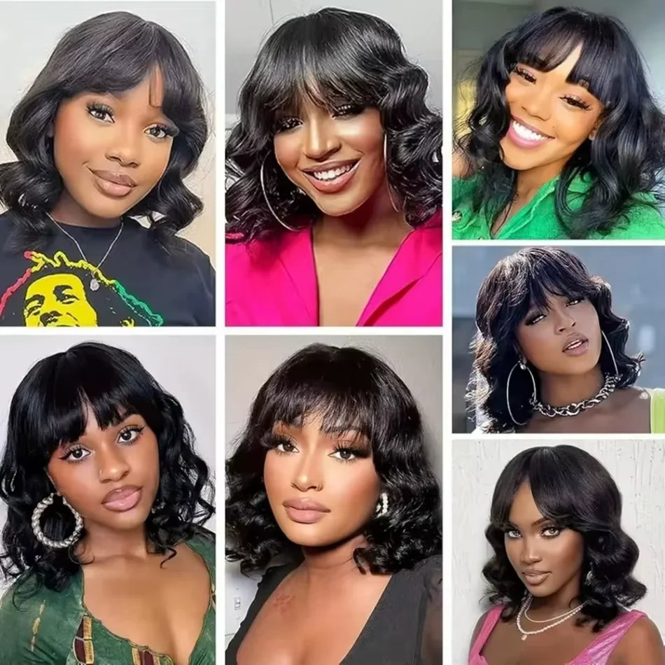 Realace Brazilian Body Wave Human Hair Bob Wig