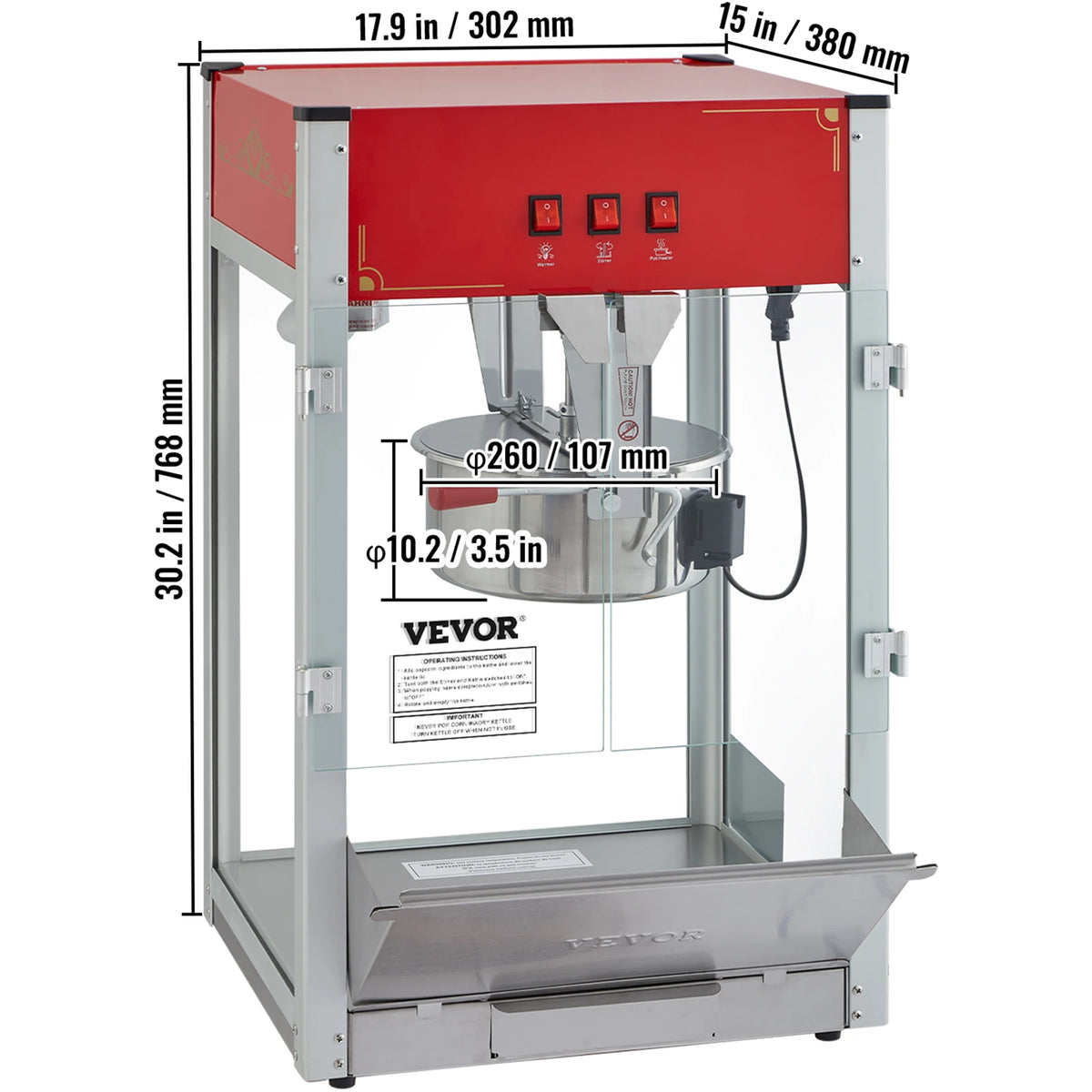 SucceBuy Commercial Electric Popcorn Maker Machine