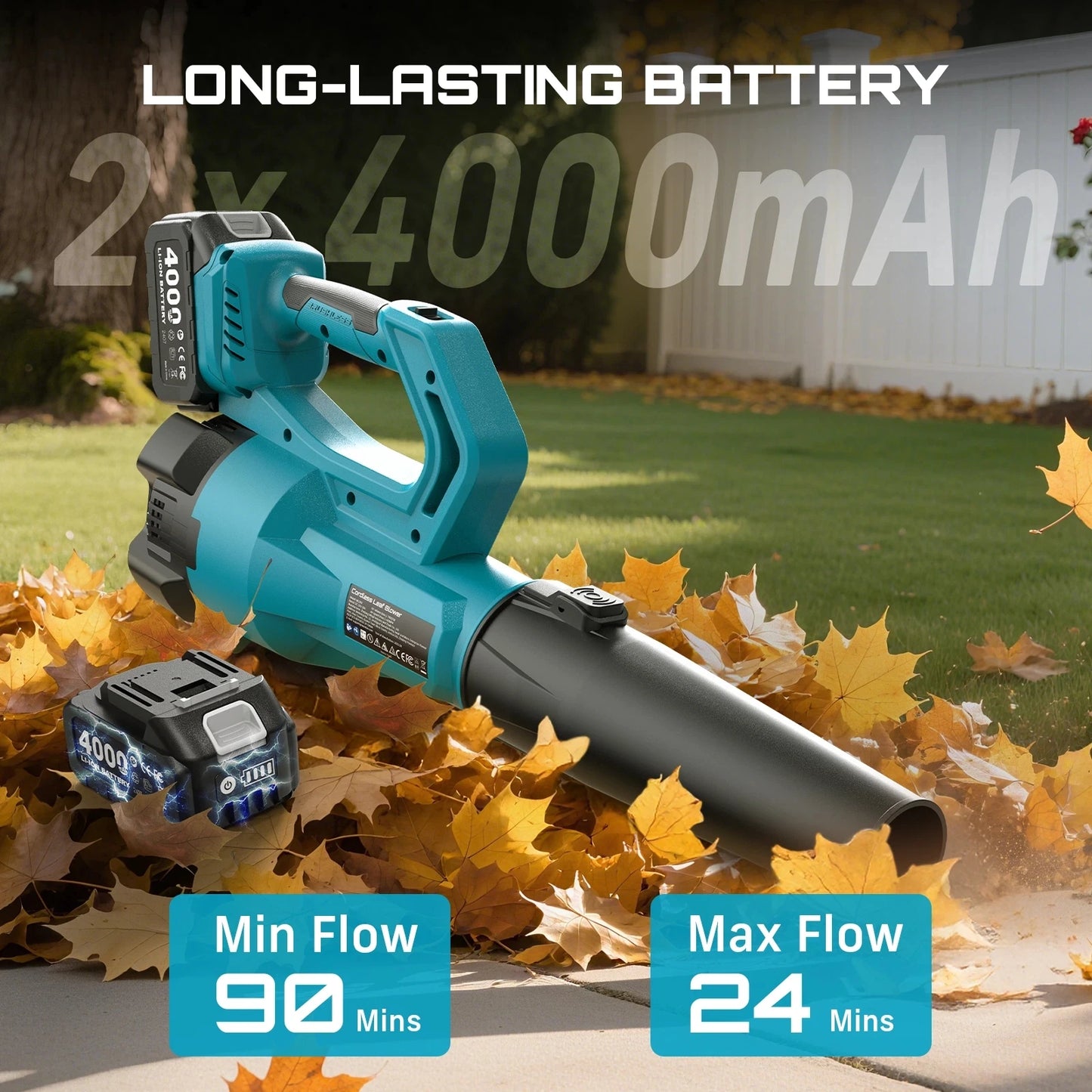 SeeSii 900000RPM Brushless Turbo Leaf Blower Cordless 18V