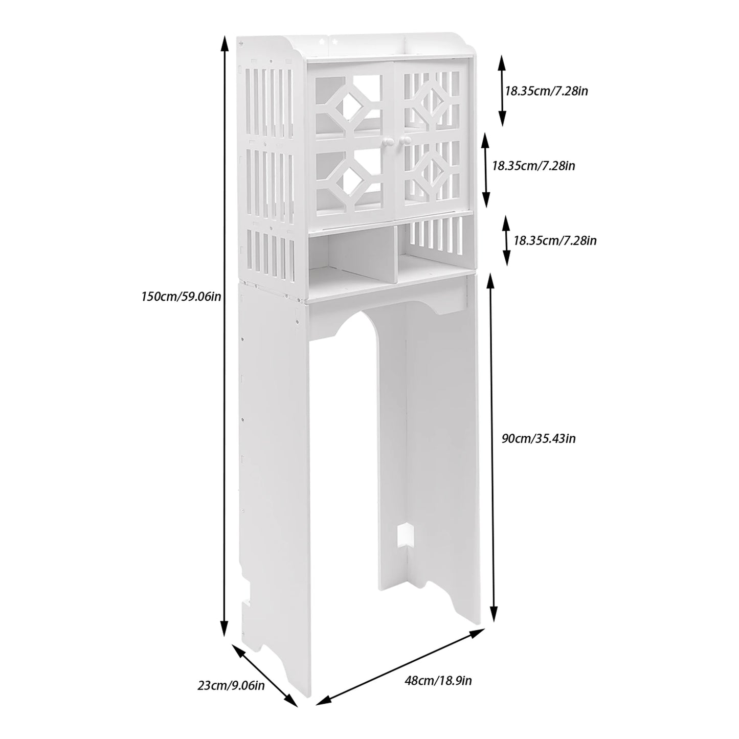 Bathroom Floor Cabinet 4 Tier Over The Toilet Storage