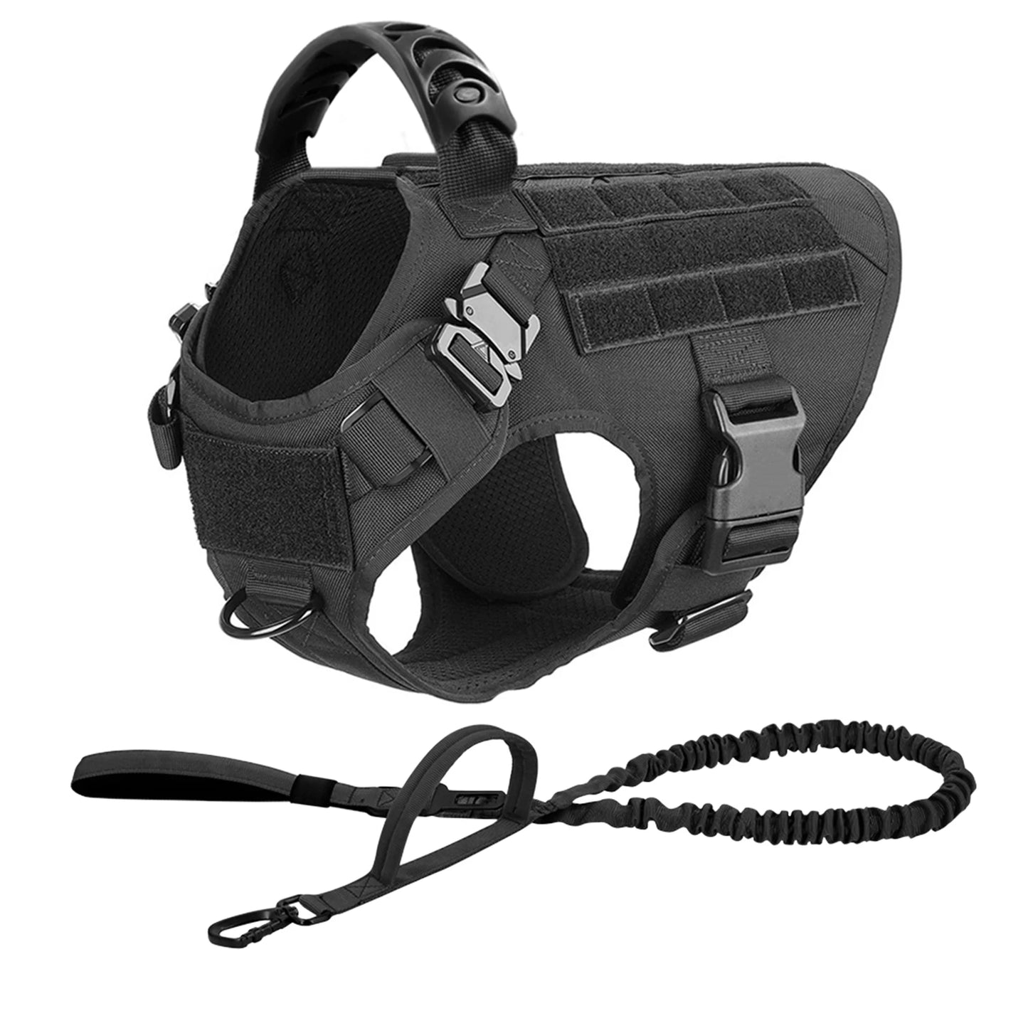 Tactical Dog Harness Leash Set For Large Dogs Training Vest