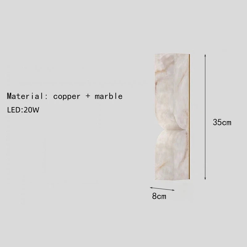 IWP Art Deco Natural Marble LED Wall Lamp