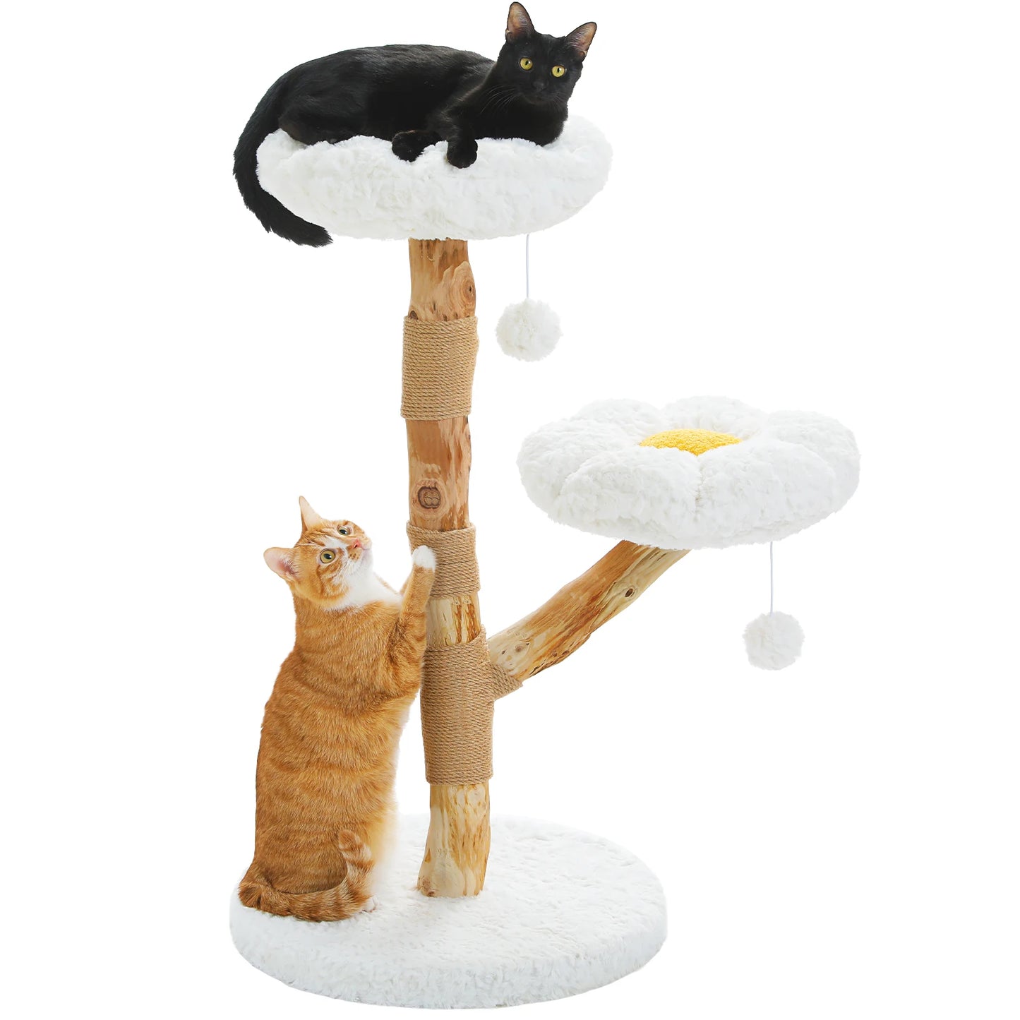 PAWZ Road Modern Cat Tree Tower With Natural Wood Scratching