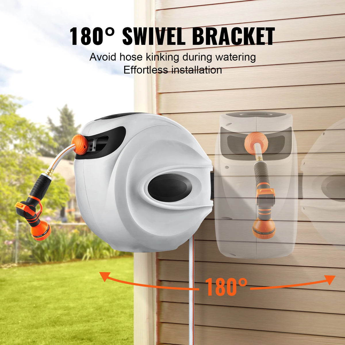 SucceBuy Automatic Retractable Garden Hose Reel