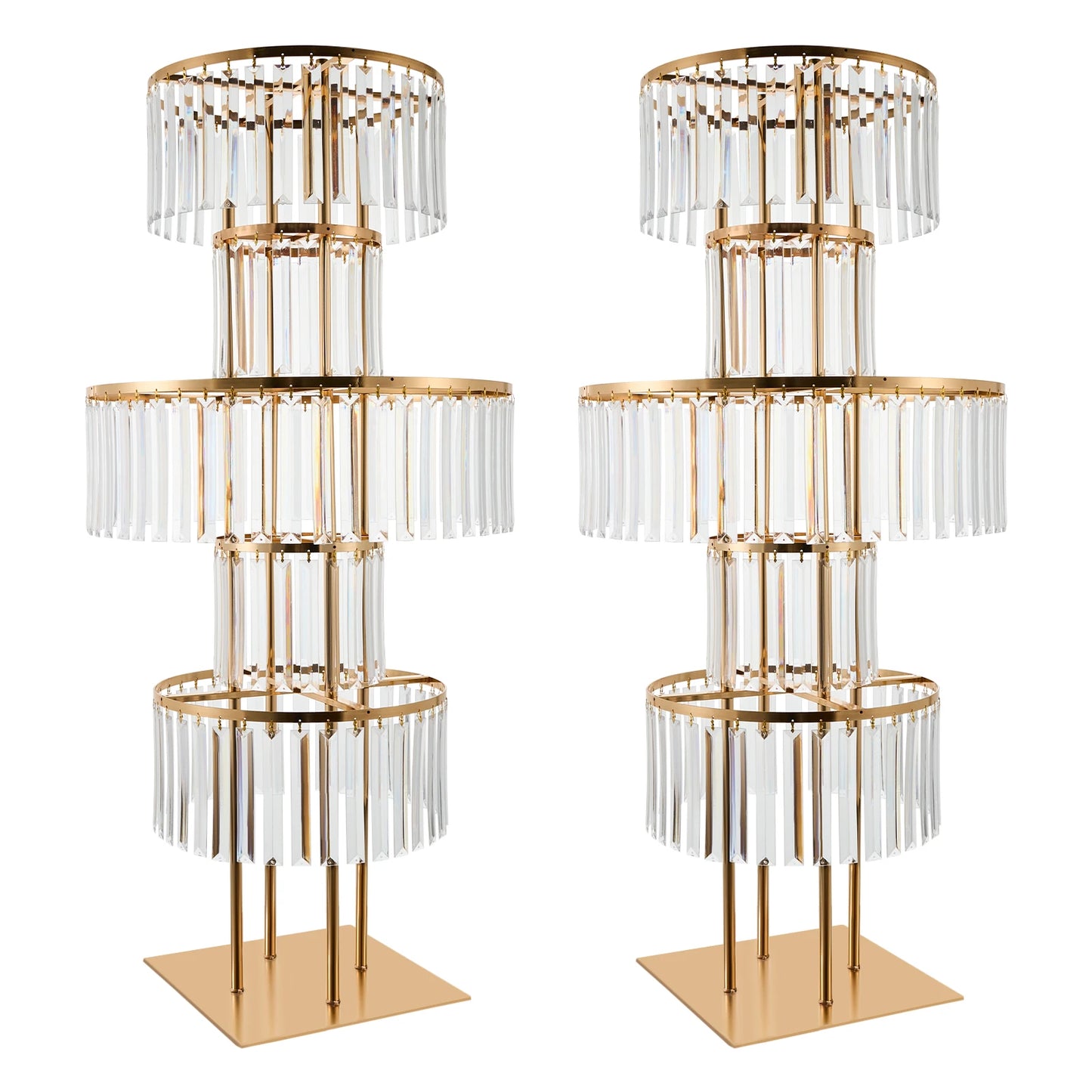 Five-Tier Crystal Flower Stand Wedding Centerpiece Display