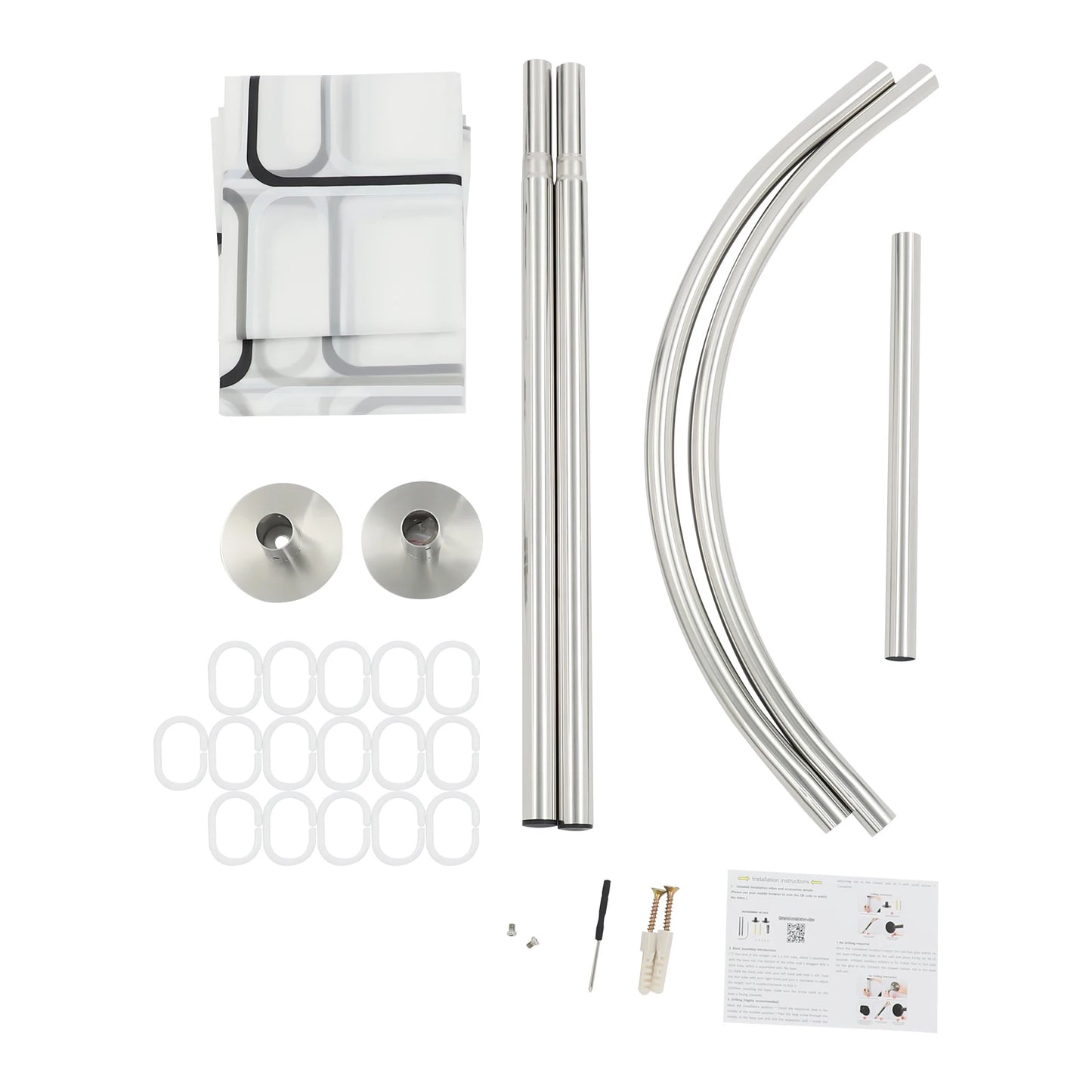 U Shape Retractable Shower Curtain Rod For Bathroom