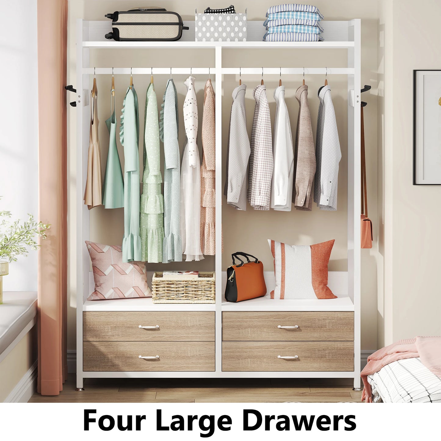 Tribesigns Freestanding Closet Organizer With Drawers