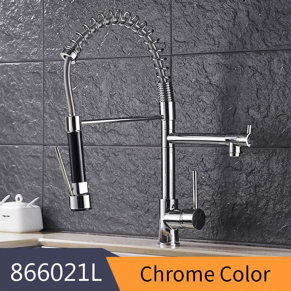 Single Pull Out Kitchen Faucet With Hot Cold Water