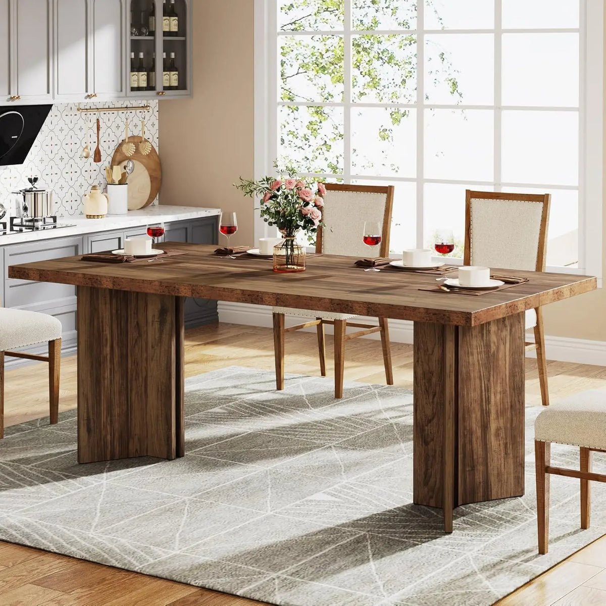 Tribesigns 63 Inch Farmhouse Dining Table For 4 To 6
