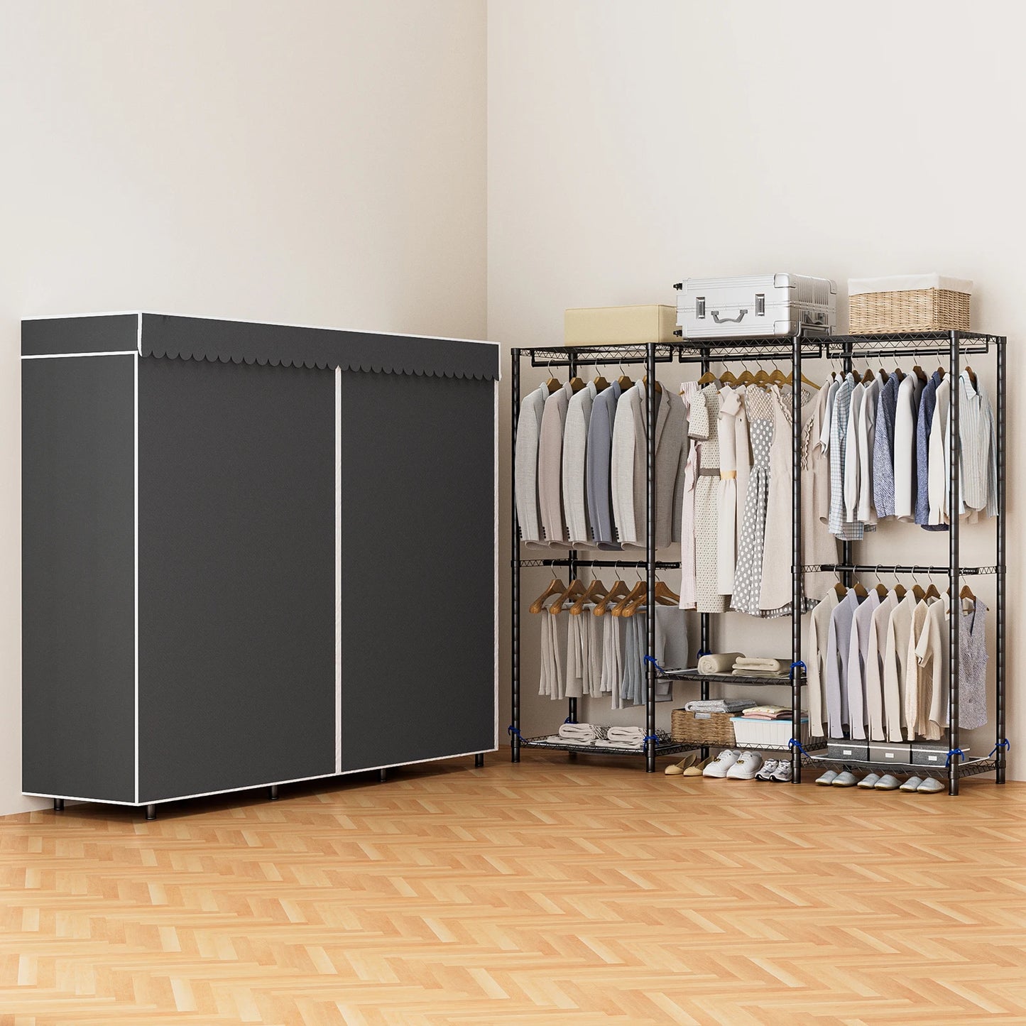 Heavy Duty Freestanding Metal Clothes Rack For Home