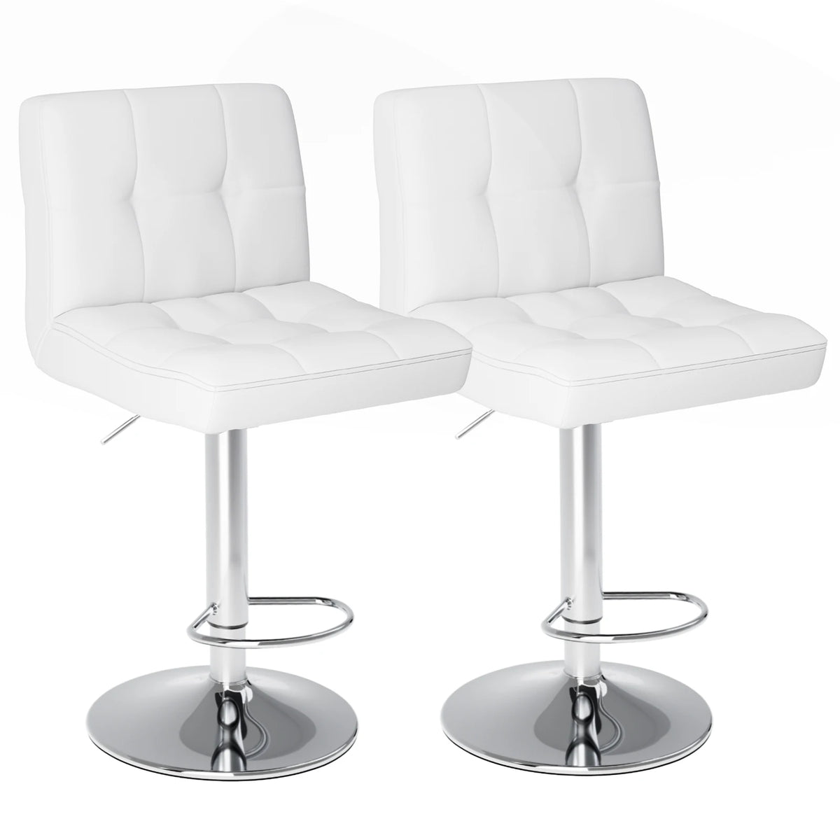 JHK PU Leather Upholstered Bar Stools With Backrest