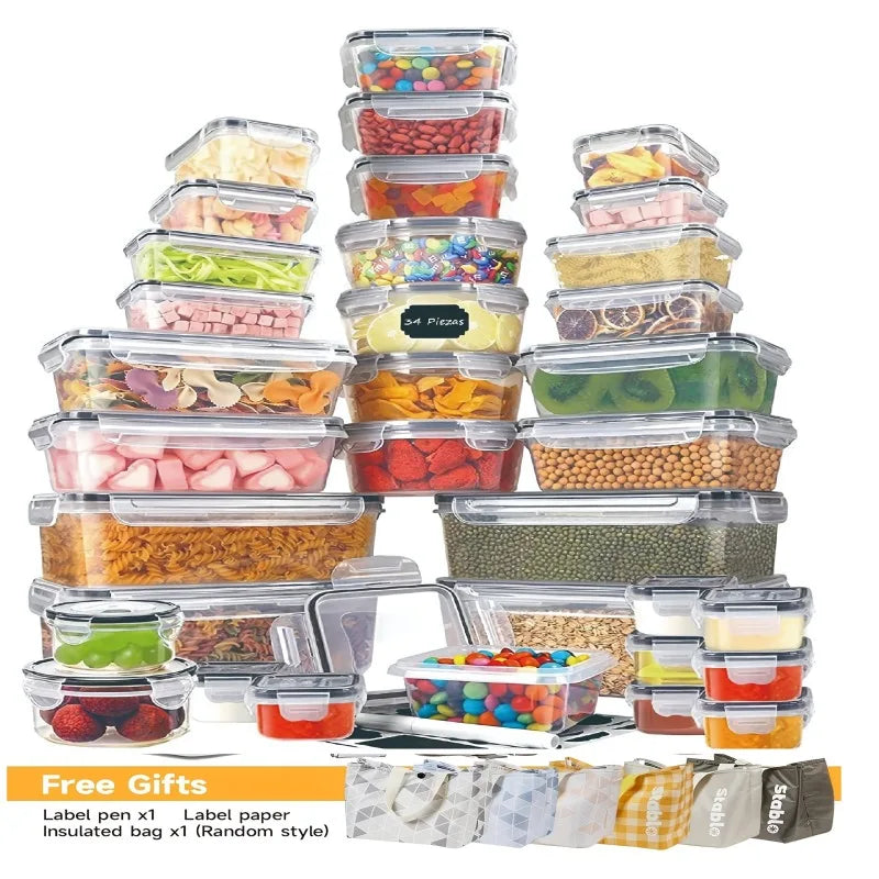 48Pcs BPA Free Food Storage Set With Airtight Containers
