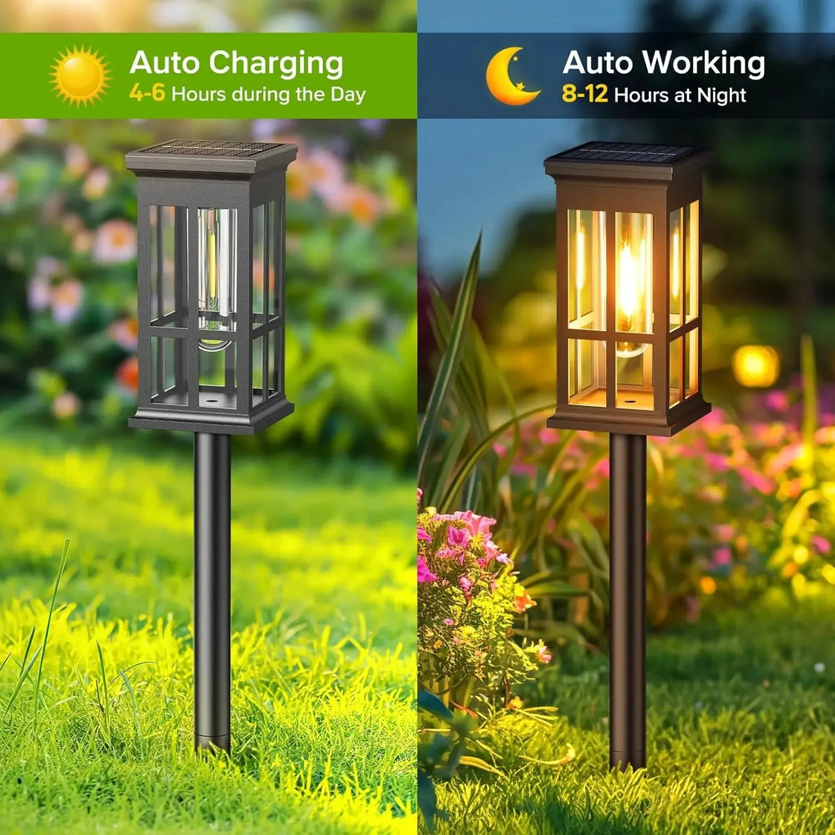 Solar Powered LED Pathway Lights for Outdoor Gardens