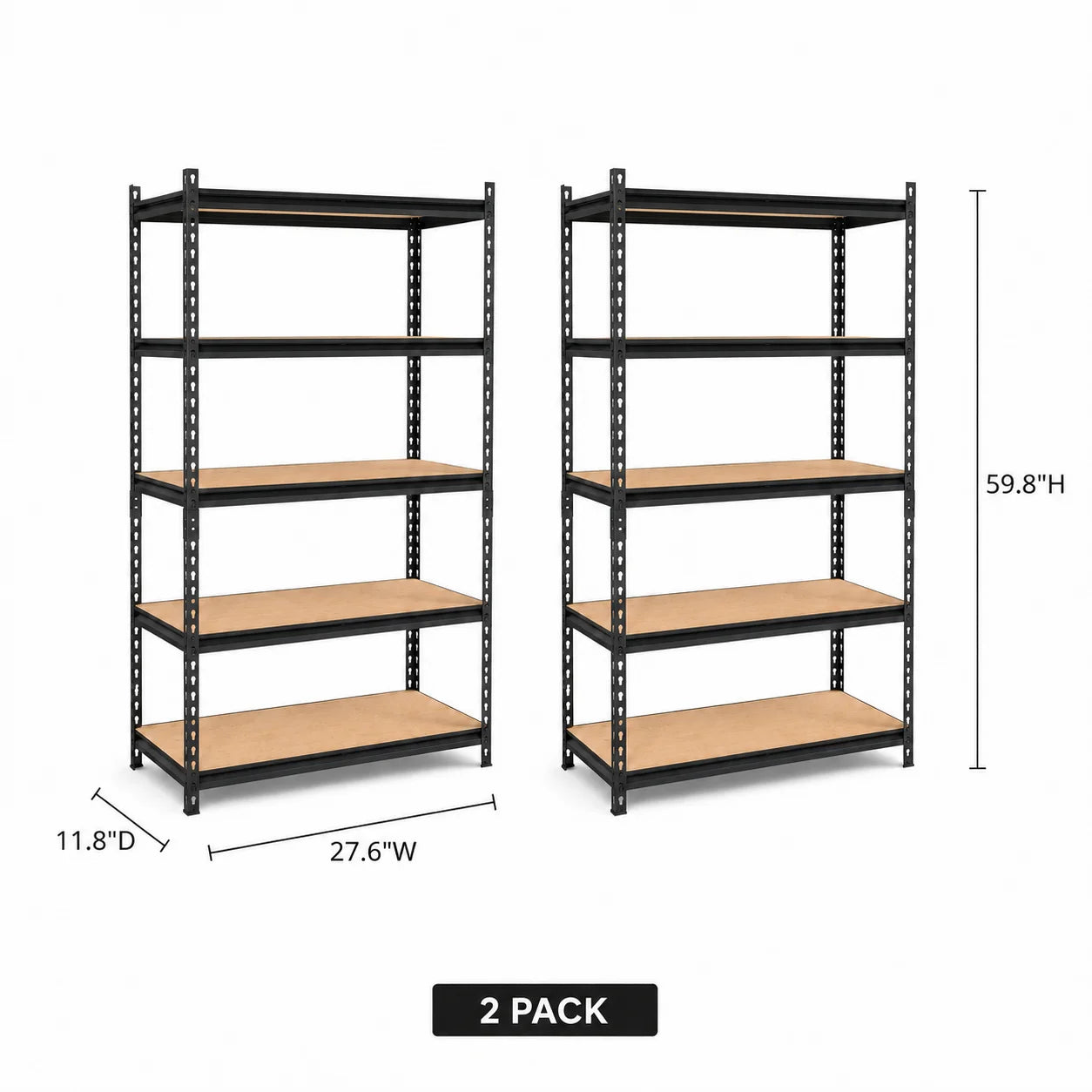 Adjustable 5 Tier Metal Garage Shelving Unit