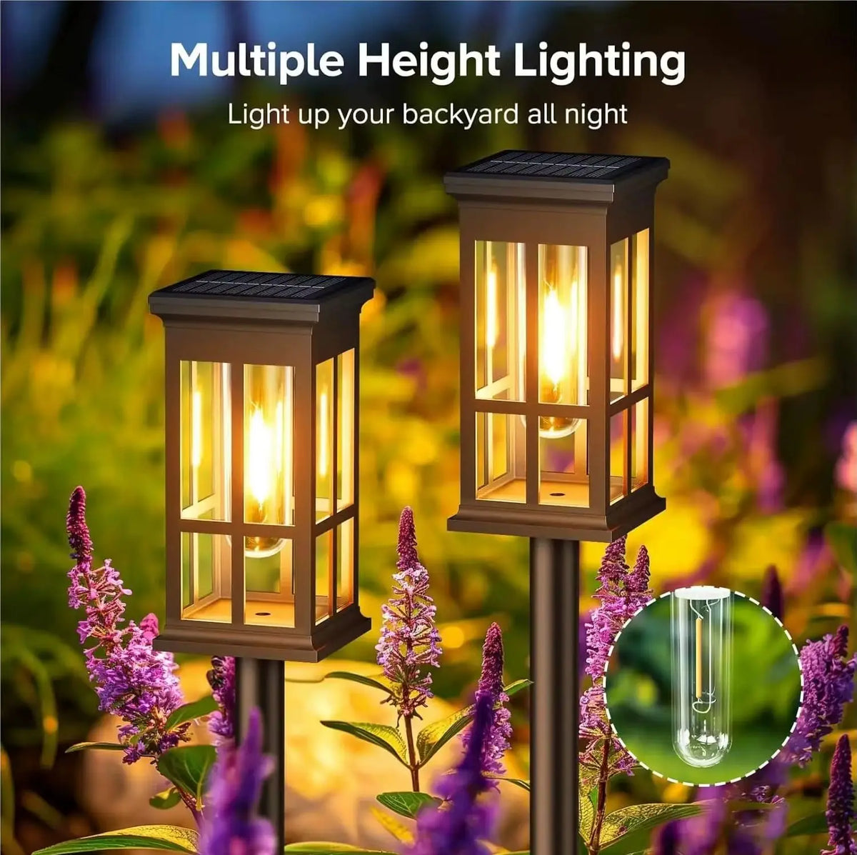 Solar Powered LED Pathway Lights for Outdoor Gardens