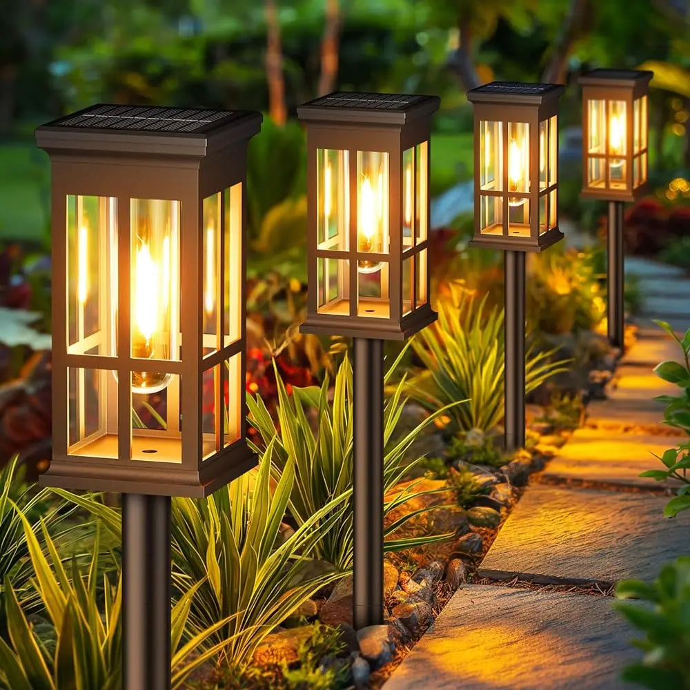 Solar Powered LED Pathway Lights for Outdoor Gardens