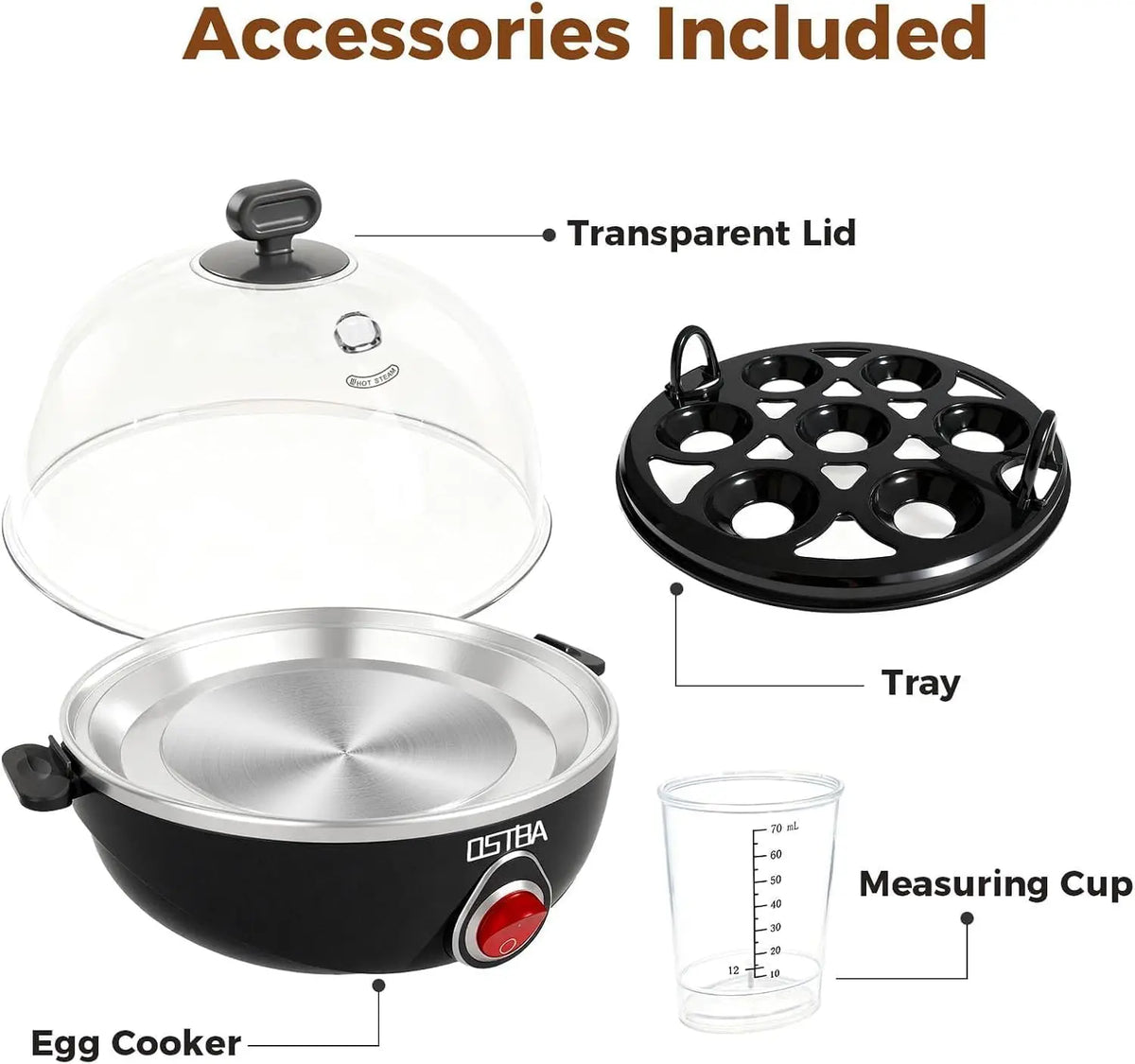 OSTBA Electric Egg Cooker for Boiled Eggs