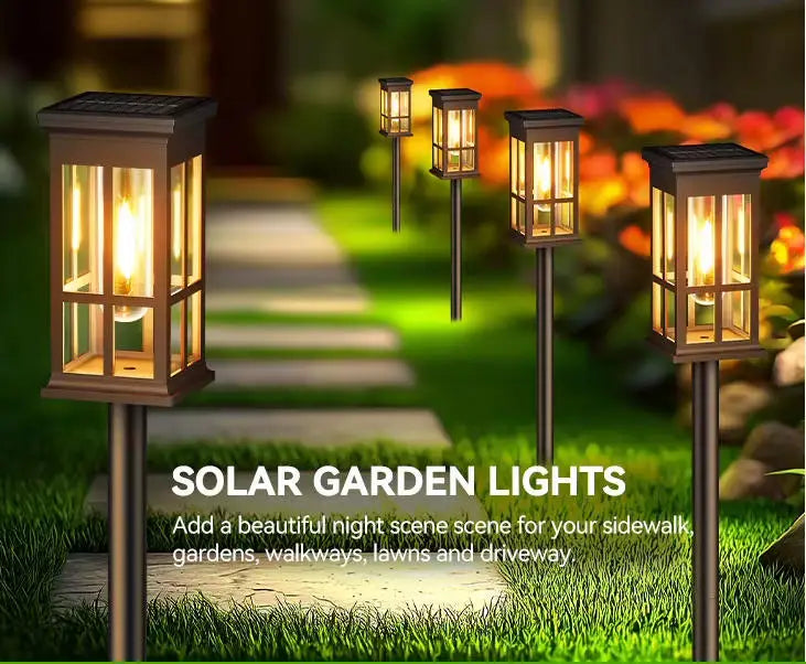 Solar Powered LED Pathway Lights for Outdoor Gardens