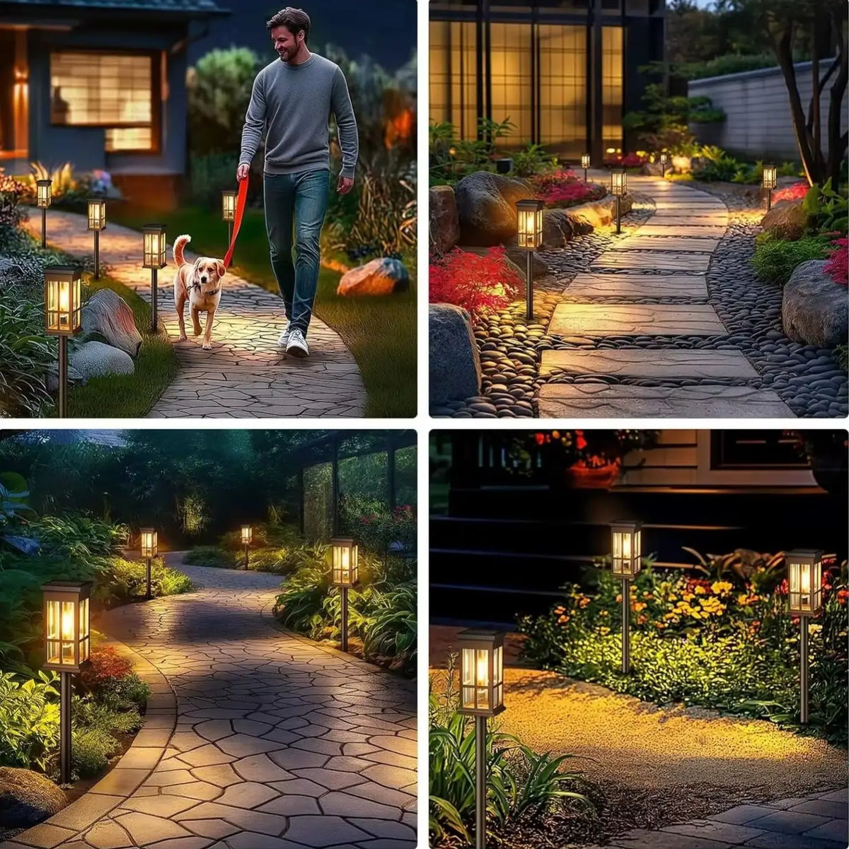 Solar Powered LED Pathway Lights for Outdoor Gardens