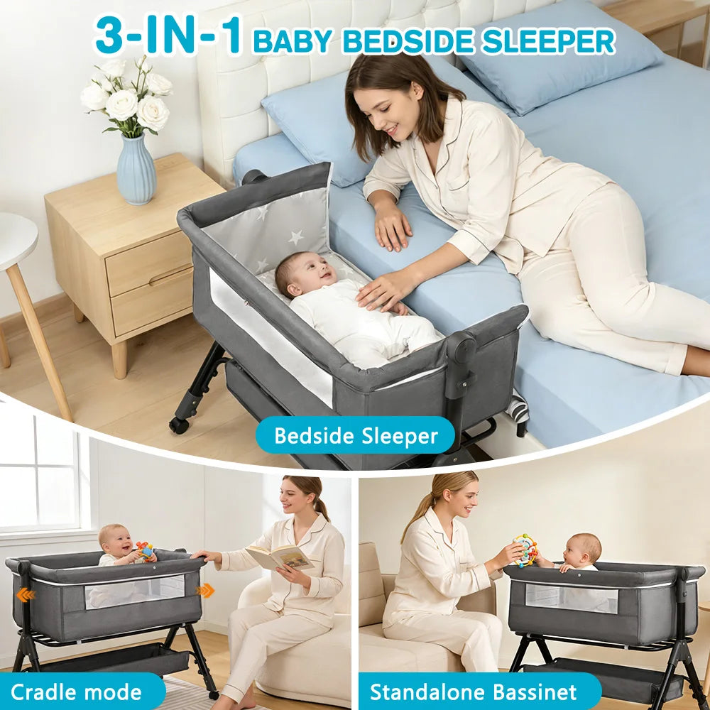 Portable Three In One Baby Bassinet Bedside Sleeper