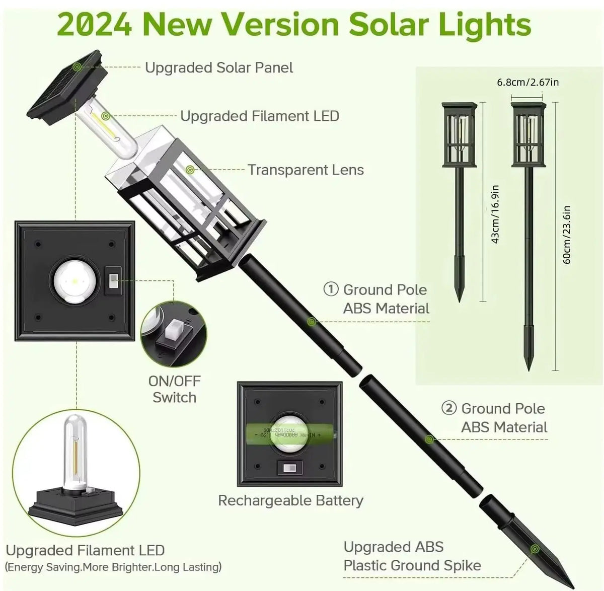 Solar Powered LED Pathway Lights for Outdoor Gardens
