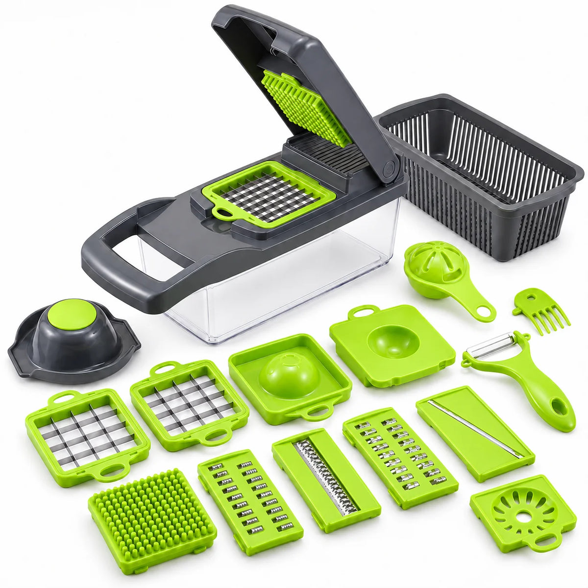 Versatile Vegetable Chopper With 7 Interchangeable Blades
