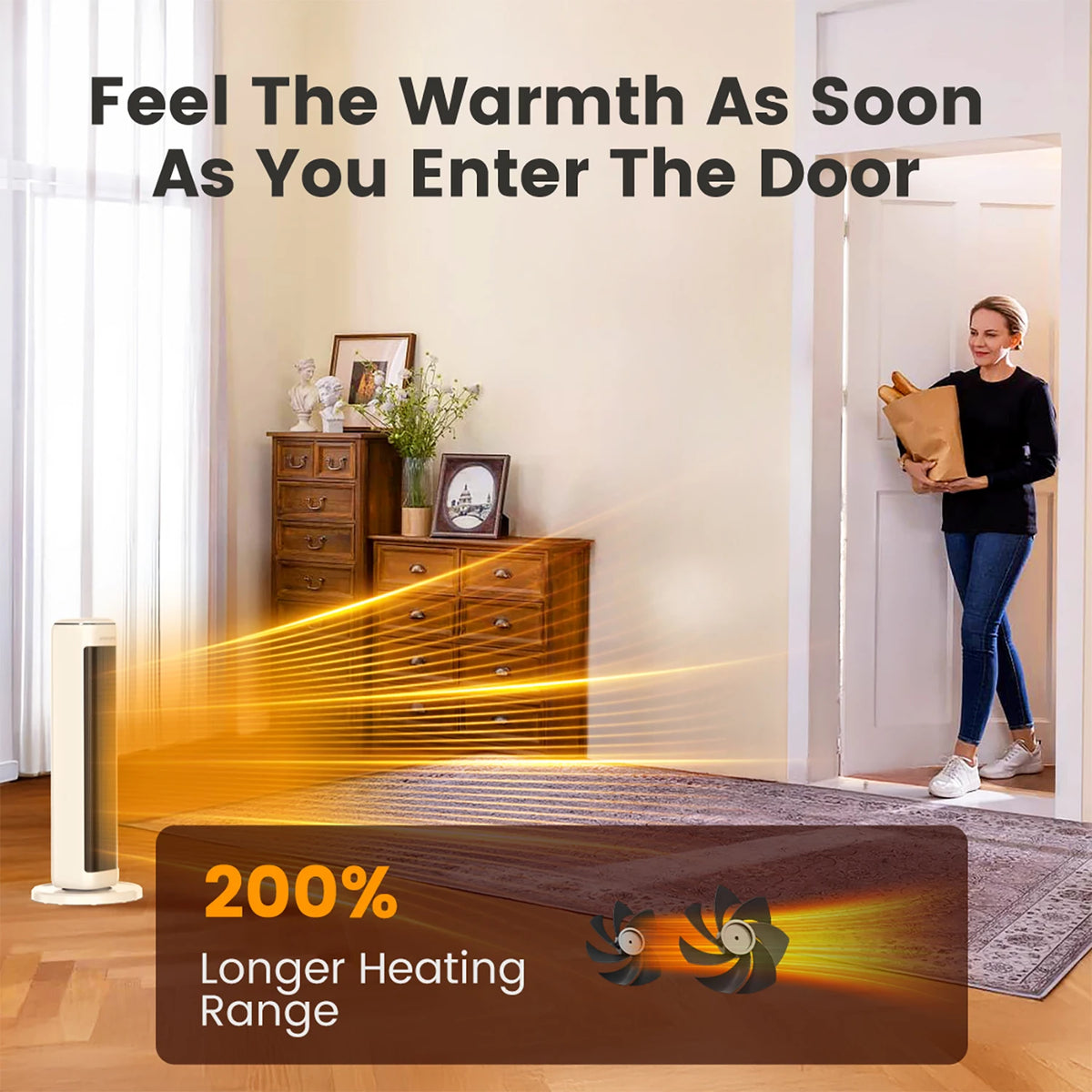 Airmate Ceramic Tower Space Heater With Thermostat