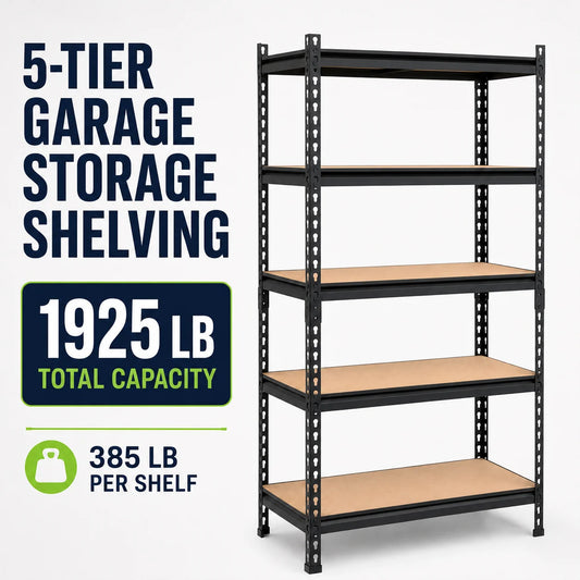Adjustable 5 Tier Metal Garage Shelving Unit