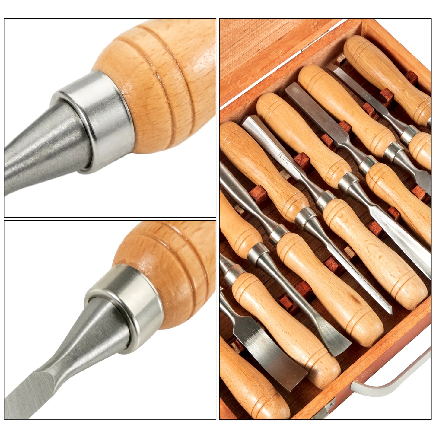 SucceBuy 12Pcs Wood Carving Chisel Set Lathe Gouges