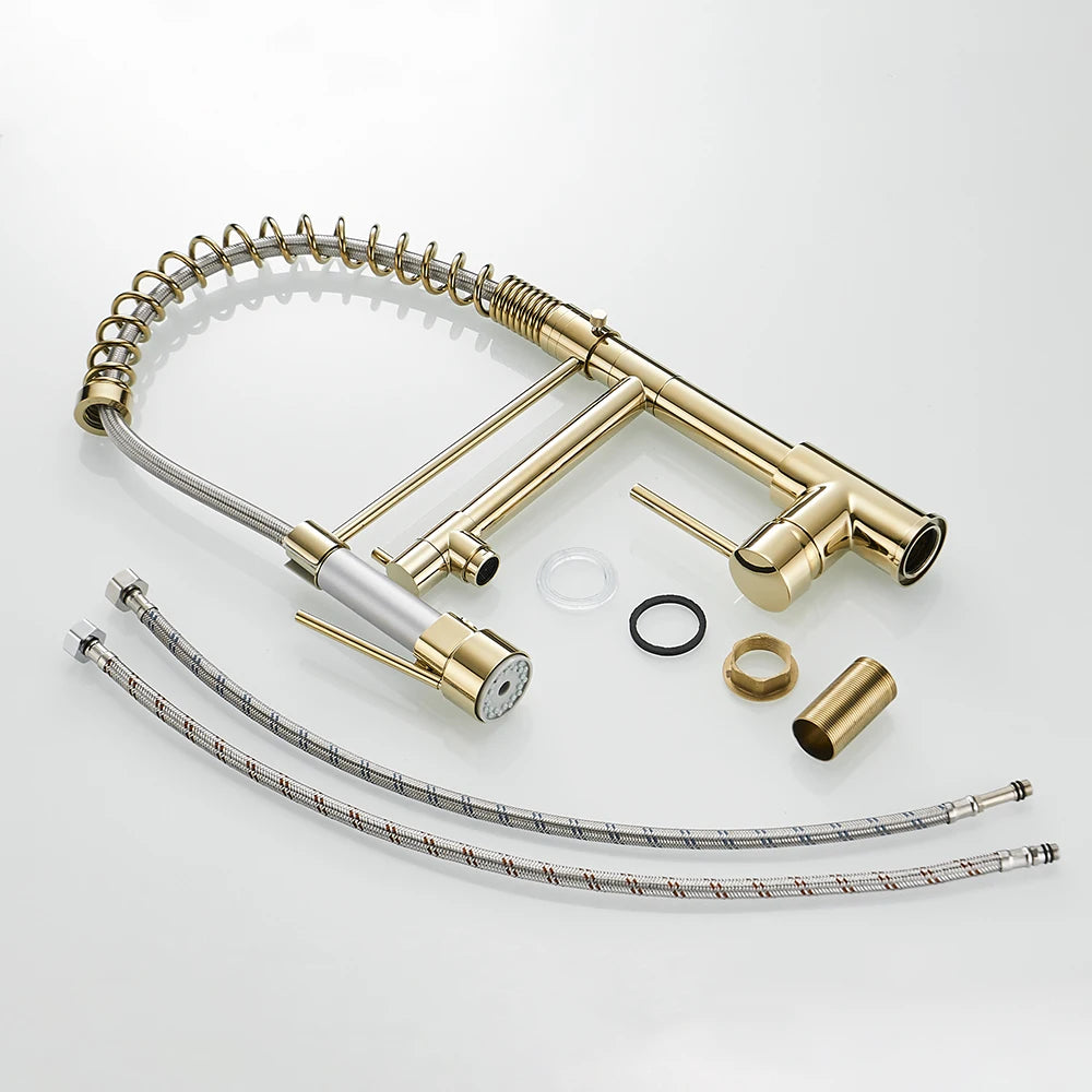 Single Pull Out Kitchen Faucet With Hot Cold Water