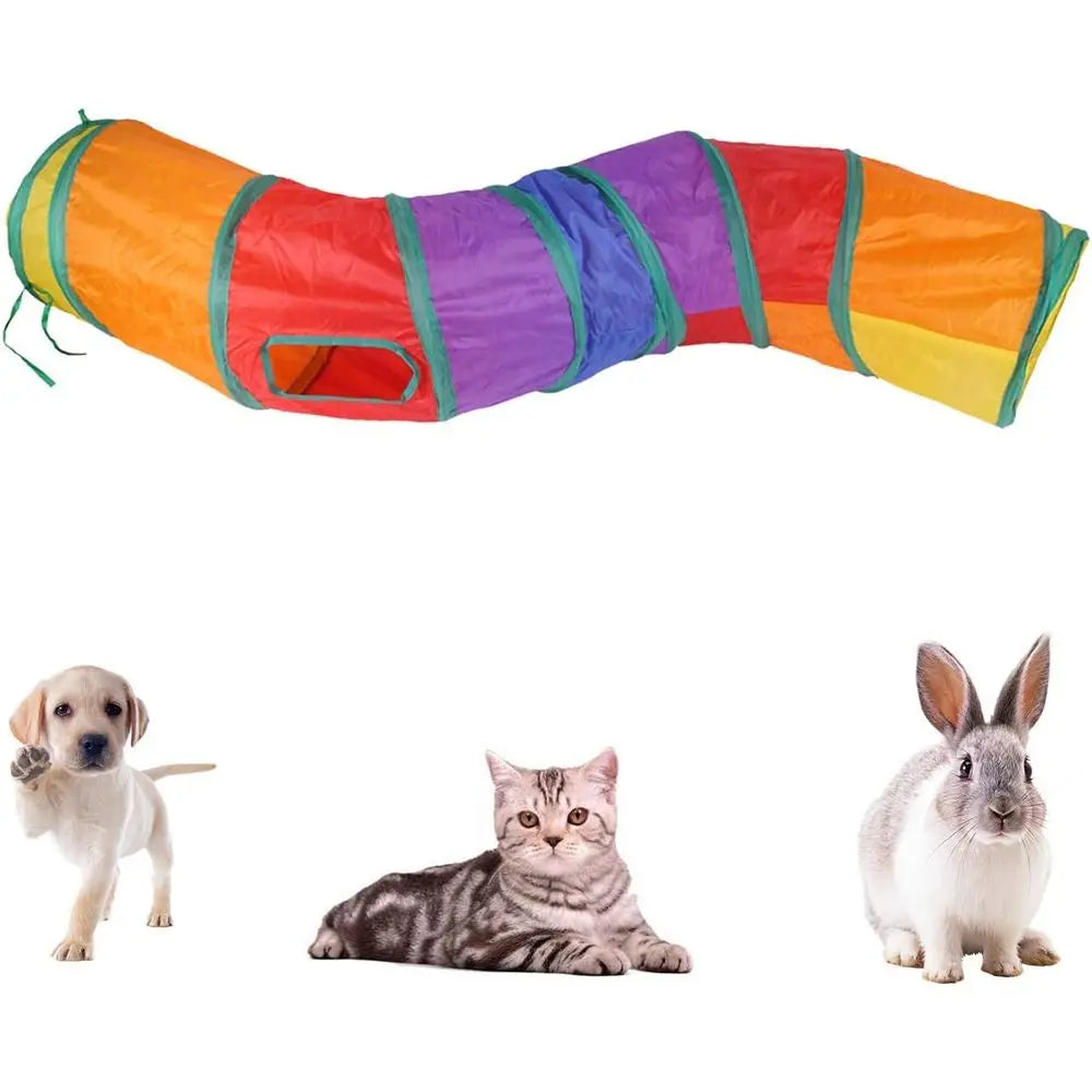 Interactive Crinkle Pet Play Tunnel For Cats And Rabbits