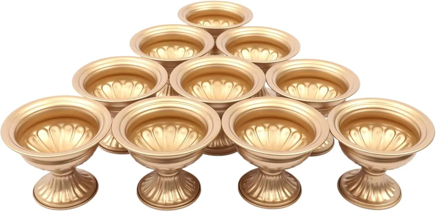Gold Flower Vases 10 Piece Set For Wedding Centerpieces