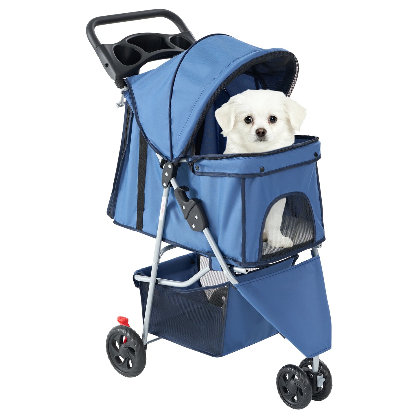 Foldable 3-Wheel Pet Stroller For Small Dogs And Cats