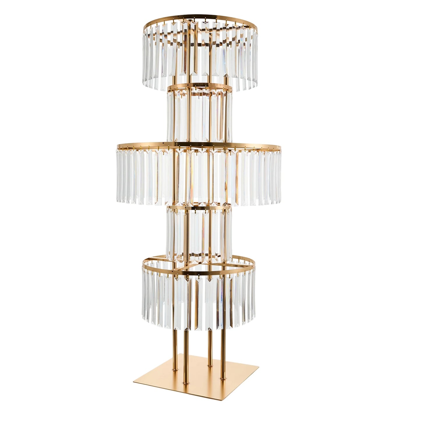 5 Tier Wedding Flower Stand Crystal Style Iron Acrylic