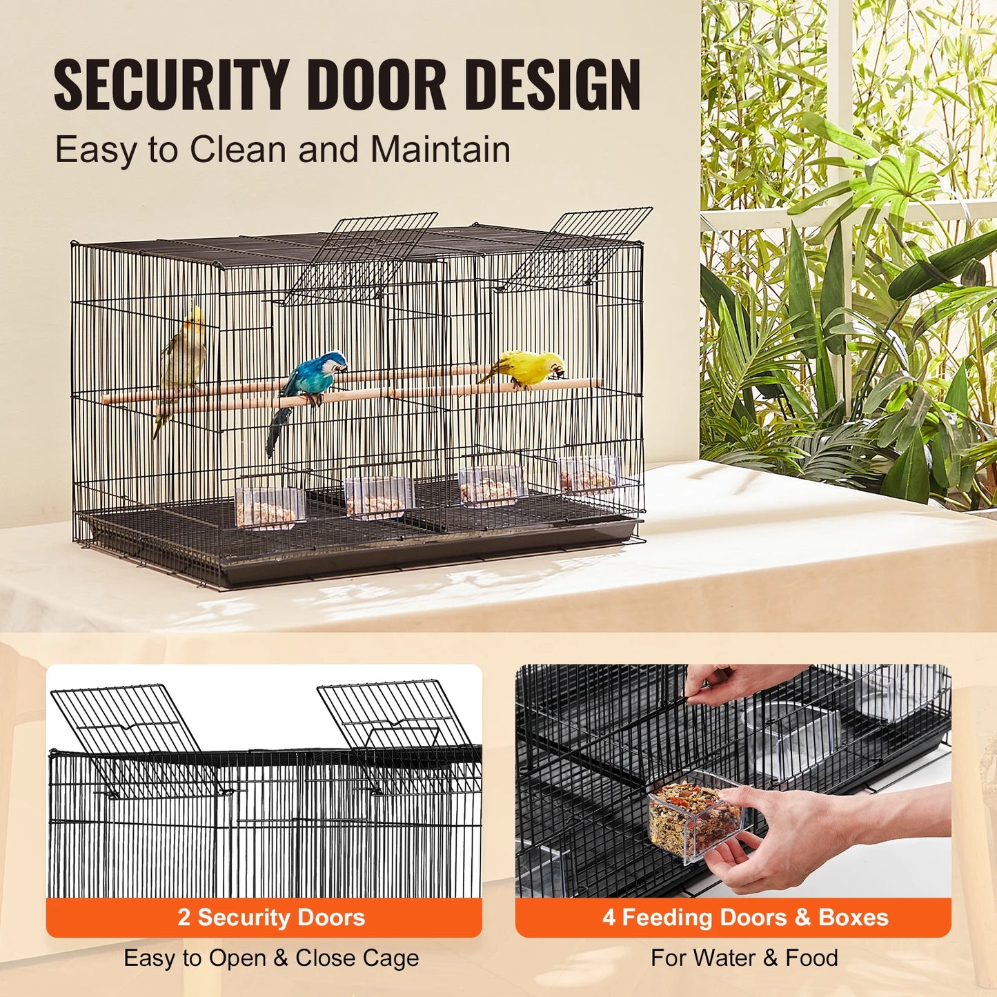 SucceBuy Stackable Divided Bird Cage With Handle