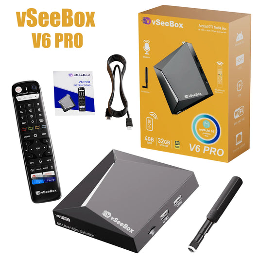 Vseebox V6 Pro Android 14 8K HDR Streaming TV Box