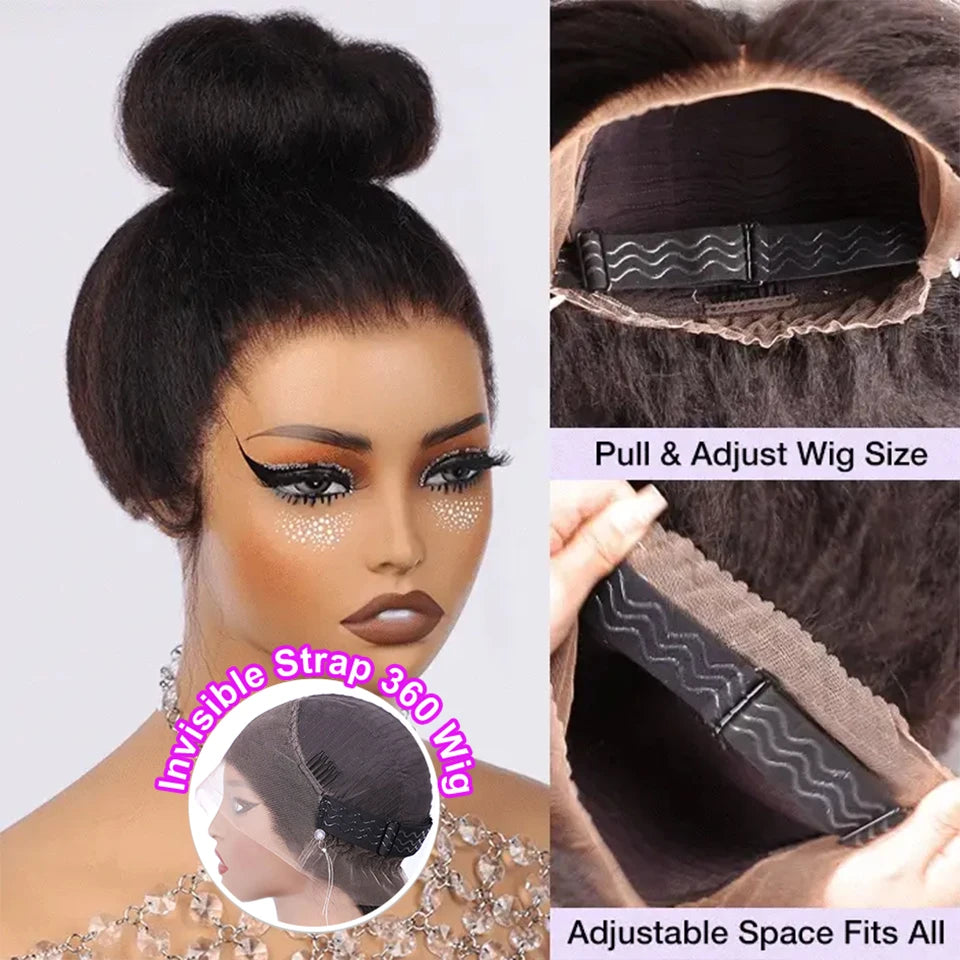Realace Kinky Straight Human Hair Lace Front Wig