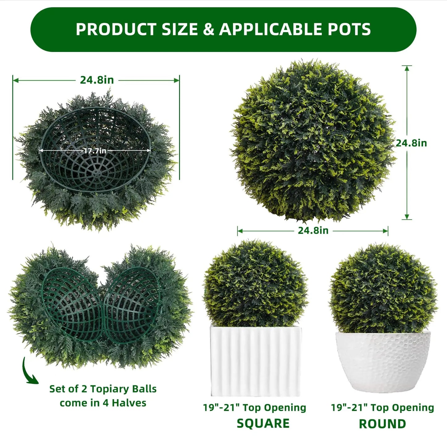 Studyset Topiary Balls Outdoor Set Of 2 For Garden Decor