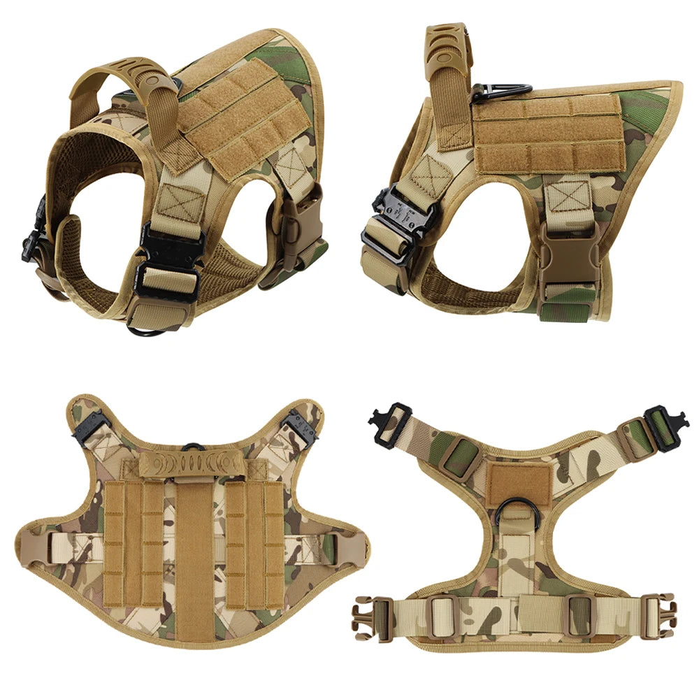 Tactical Dog Harness Leash Set For Large Dogs Training Vest