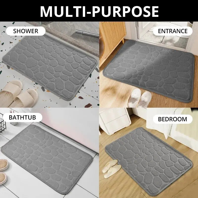 Embossed Fiber Carpet Anti Slip Bath Mat For Home