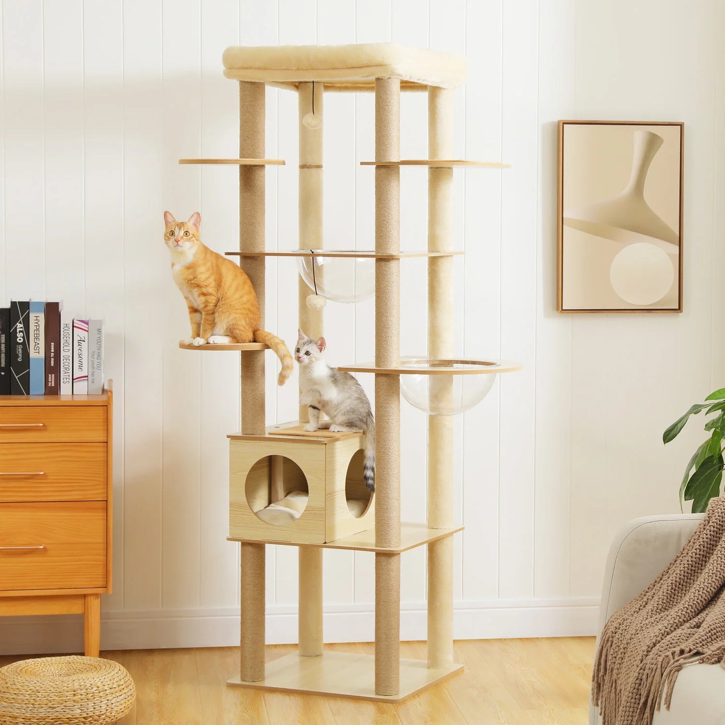 PAWZ Ro Multi Level Cat Tree Indoor Wood Tower