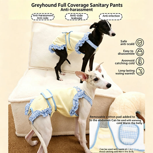 Soft Cotton Full Coverage Dog Jumpsuit For Female Dogs