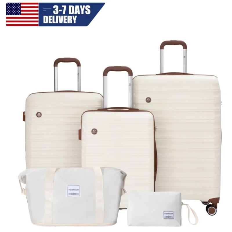 Travelhouse CN 5 Piece Luggage Set Spinner Wheels TSA Lock