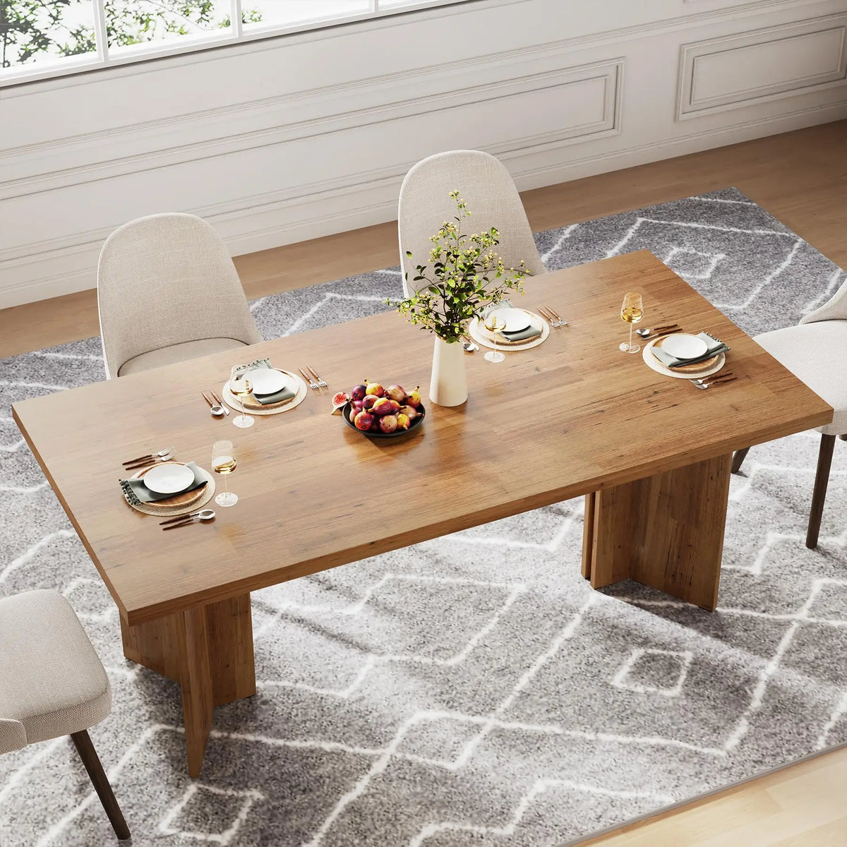Tribesigns 63 Inch Farmhouse Dining Table For 4 To 6