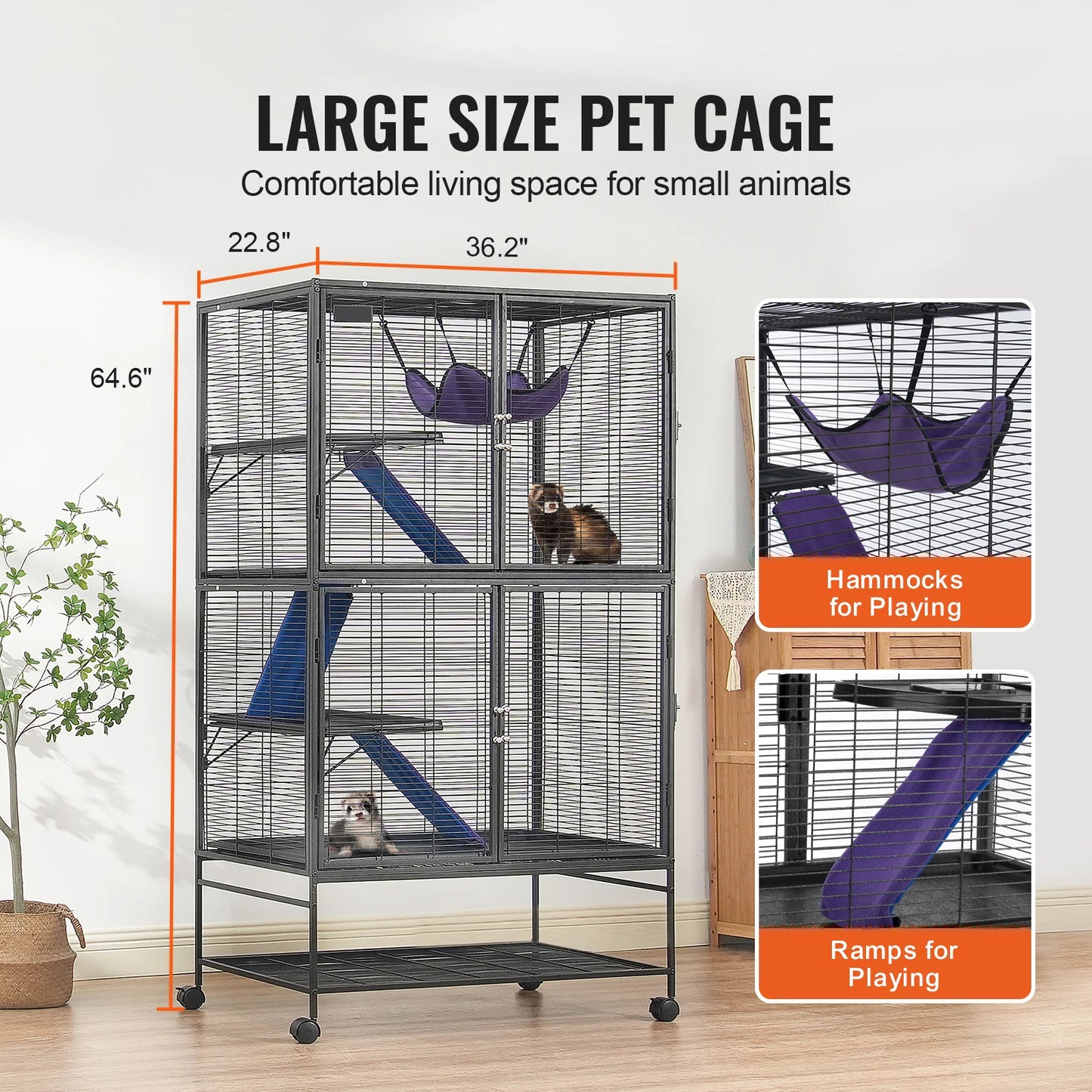 SucceBuy Rolling Metal Ferret Cage 4 Tier Critter Nation
