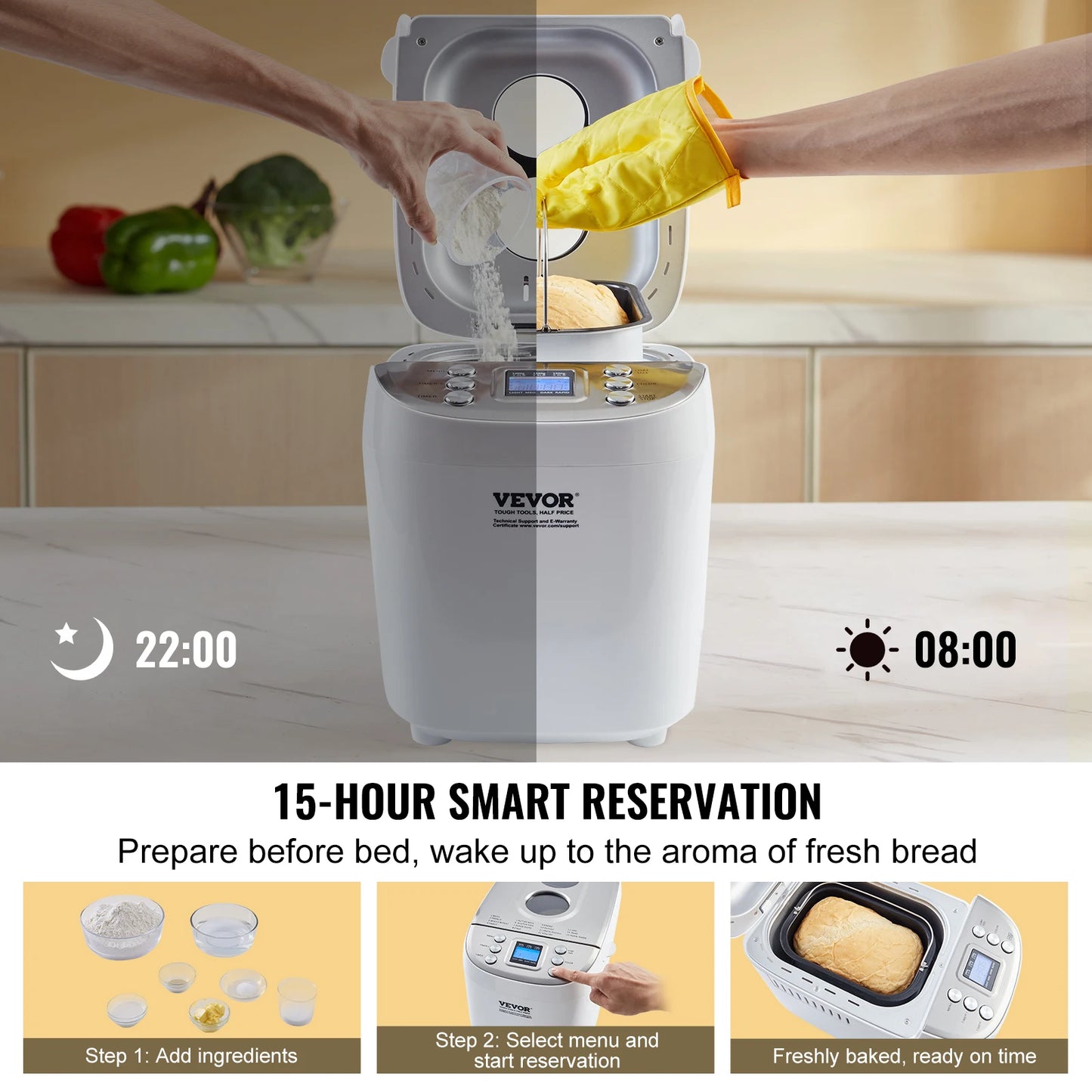 SucceBuy Bread Maker 15 In 1 Gluten Free Setting